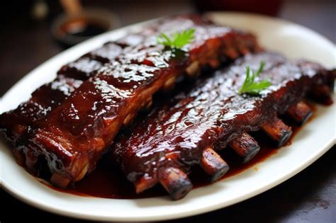 Costillas De Estilo St Louis Con Costillas De Repuesto Con Salsa De