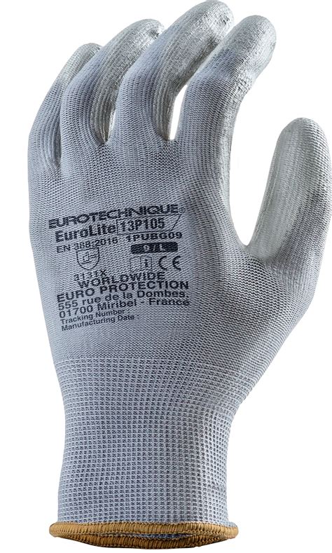 Gants Manutention EUROLITE 13P105 Polyester Gris End PU Gris