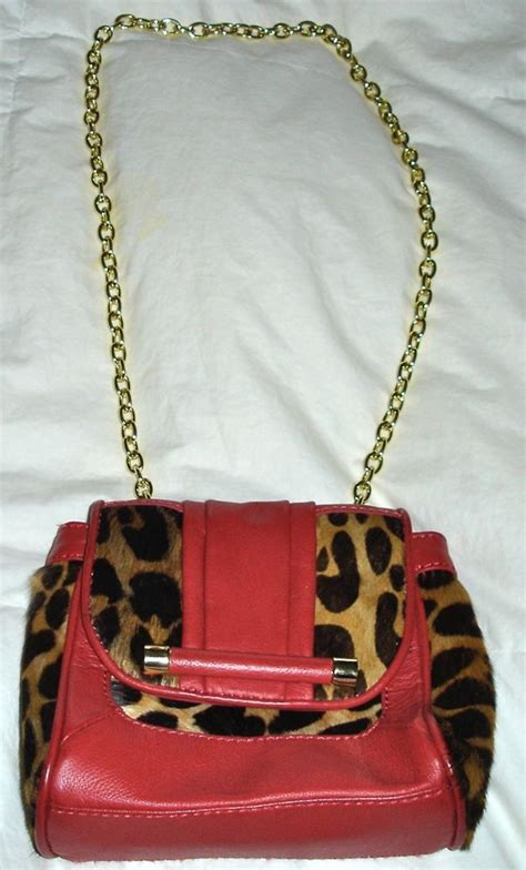 Hype Handbag Shoulder Bag Red Leather Leopard Print Nwot Shoulder Bag Hype Handbags Bags