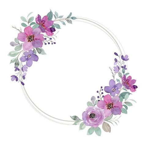 Guirnalda Floral Morada Con Acuarela Free Vector Freepik Freevector