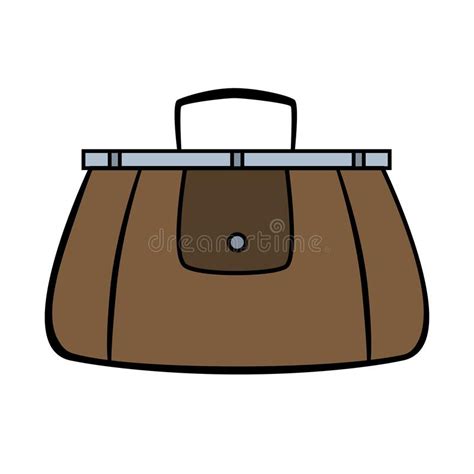 Valise Marrom No Estilo De Desenho Animado Em Fundo Branco Ilustração