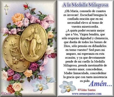 Rincón De La Oración Estampas Oraciones De Nuestra Señora De La Medalla Milagrosa