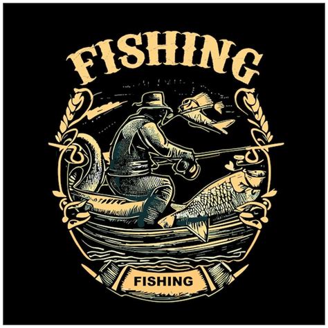 Premium Vector Fishing Vintage Tshirt Design Template