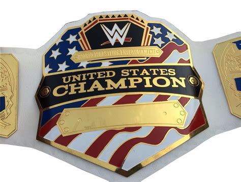 United States Wrestling Championship Belt White Leather Strap Adult Size