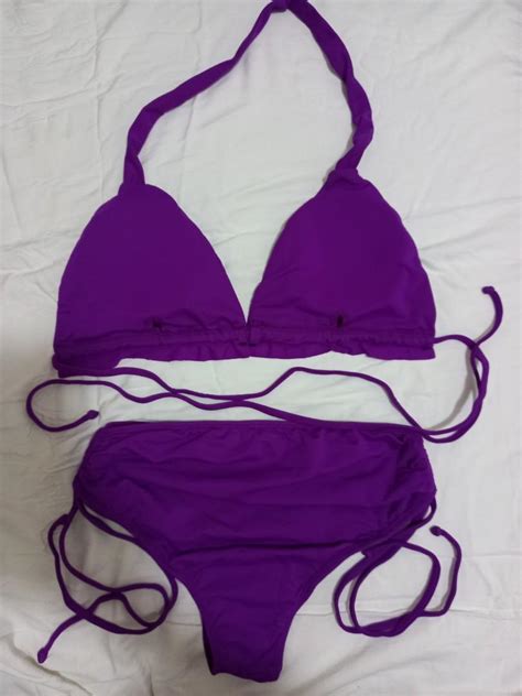 Purple String Bikini Women S Fashion Swimwear Bikinis Swimsuits On Carousell