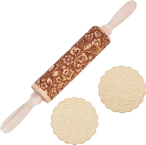 Amazon TRYYRT Christmas Wooden Rolling Pin For Baking Engraved