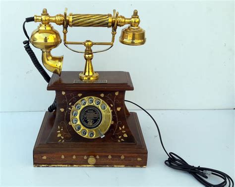 Vintage Victorian Telephone Antique Brass Rotary Phone Etsy