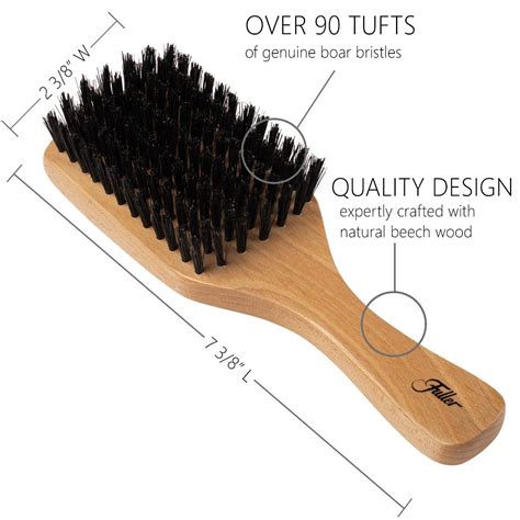 Wood Club Hairbrush W Natural Boars Hair Bristles Unique Pattern Hair Brushes — Fuller Brush