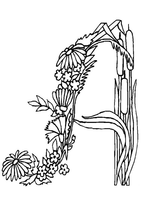 Coloriage Alphabet Fleurs A Sur Hugolescargot