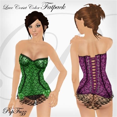 Second Life Marketplace Corset Fatpack By Popfuzz Lace Corsets