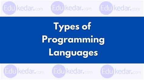 Types Of Programming Language Low Medium High Level With Examples