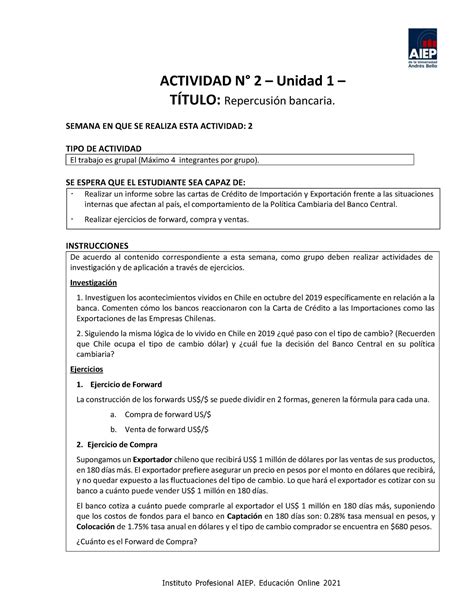 FIN002 Actividad Formativa Semana 2 El Trabajo Es Grupal Mximo 4