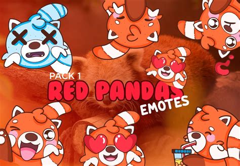 Cute Red Pandas Twitch Discord And Youtube Emotes Pack Etsy Espa A