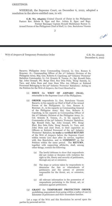 Abs Cbn News On Twitter Sc Issues Writ Of Amparo And Protection Order