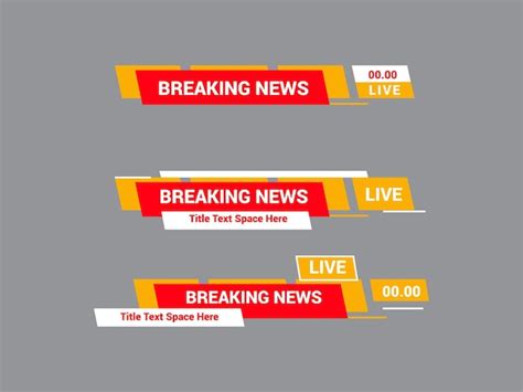 Premium Vector TV News Bars Set Vector Breaking News Lower Third