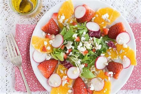 Ensalada de naranja y fresones receta de cocina fácil sencilla y