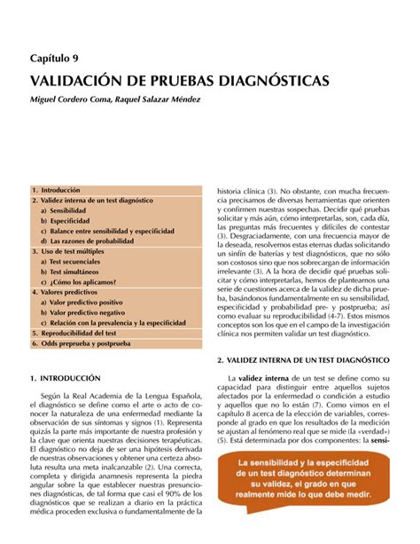 ValidaCión de pruebas diagnóstiCas