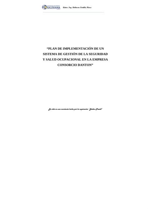 PDF Plan de implementación de un sistema de gestión de la PDF