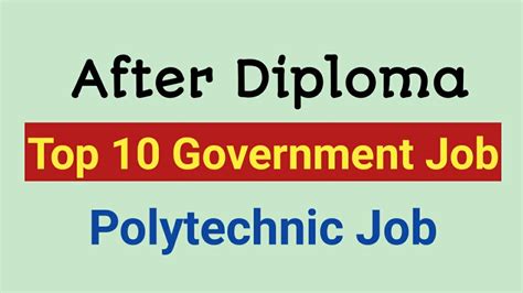 Government Job After Diploma Government Job After Polytechnic Govt Jobs