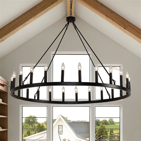 In Modern Farmhouse Wagon Wheel Chandelier Lights Round Wagon