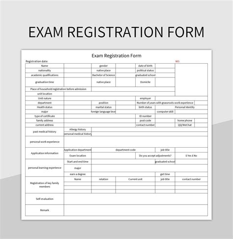 Streamline Your Exam Registration Process With Our Form Excel Template