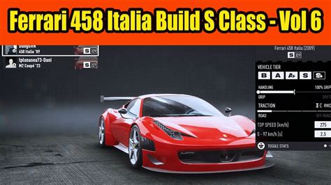 Ferrari 458 Italia Build S Class Car In NFS Unbound Vol 6 YouTube