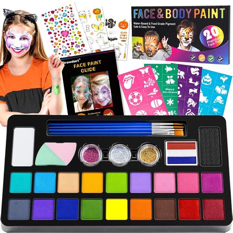 Amazon Drawdart Kit De Pintura Facial Para Ni Os Kit De Pintura