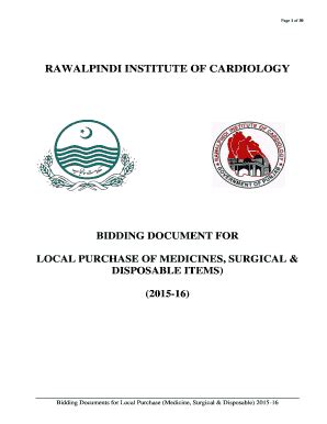 Fillable Online Rawalpindi Institute Of Cardiology E Tender