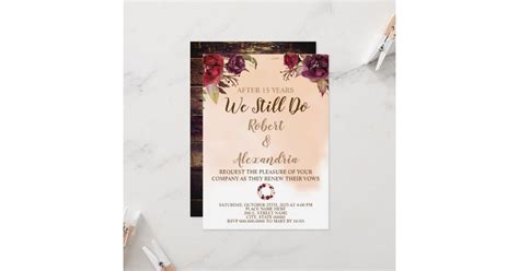 We Still Do Wedding Anniversary Renewal Invitation Zazzle