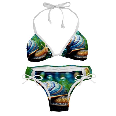 Snail Detachable Sponge Adjustable Strap Bikini Set Two Pack Ideal