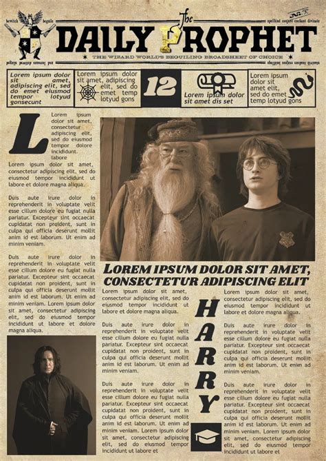 Printable Harry Potter Newspaper Template