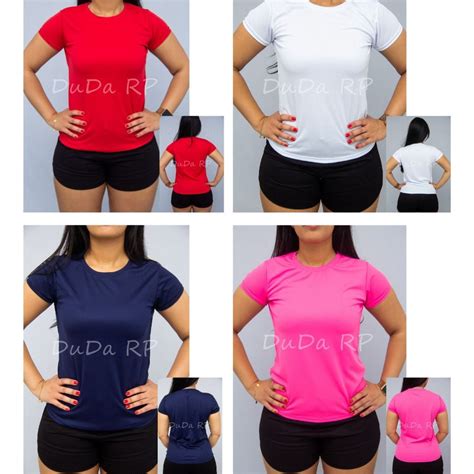 Camiseta Dry Fit Feminina Baby Look Poliéster Academia Corrida Shopee