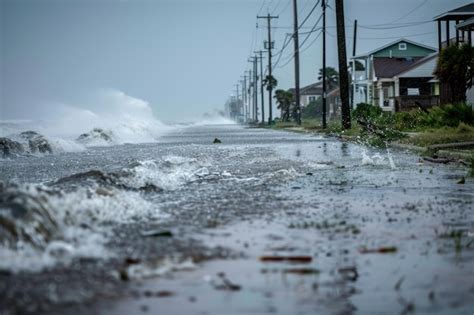 A tropical storm bringing heavy rain and strong winds to a coastal ...