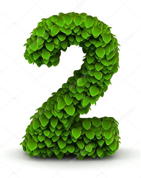 Number 2, green leaves font Stock Photo by ©iunewind 29210551