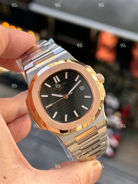 PATEK Philippe Nautilus Two Tone Kordon Siyah Kadran