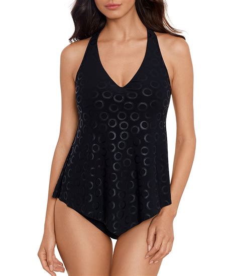 Magicsuit Cosmos Taylor V Neck Underwire Tankini Swim Top And Solid Jersey Brief Shirred Swim