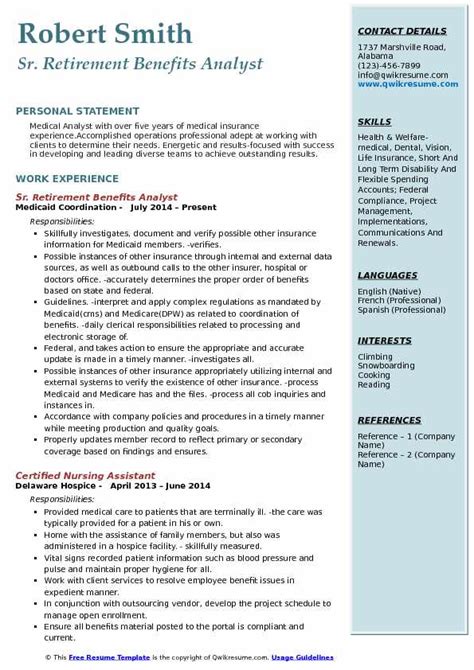 Resume Templates For Retirees