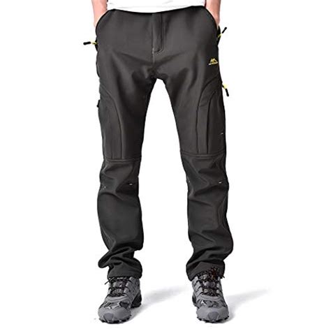 Mens Warm Fleece Lined Pants Softshell Outdoor Hiking Ski Water