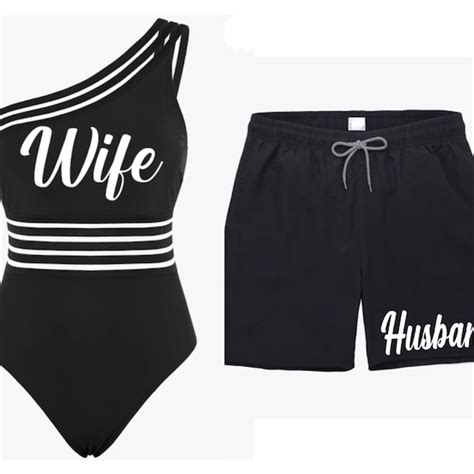 Matching Husband And Wife Swimsuits Etsy