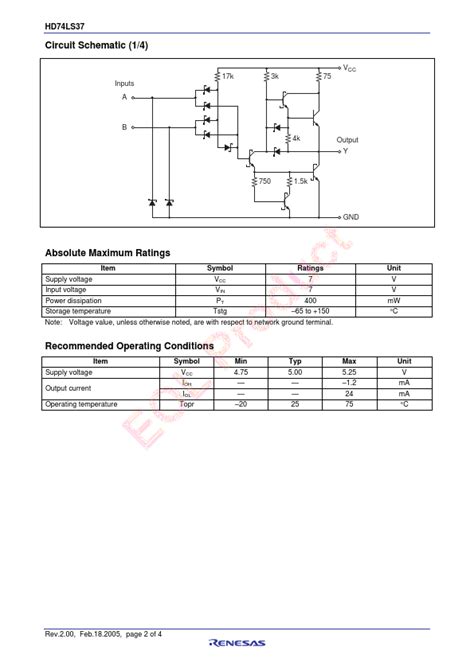 Hd74ls37 Renesas Buffers Hoja De Datos Ficha Técnica Distribuidor