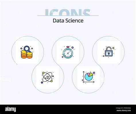 Data Science Line Filled Icon Pack Icon Design Time Analysis Date