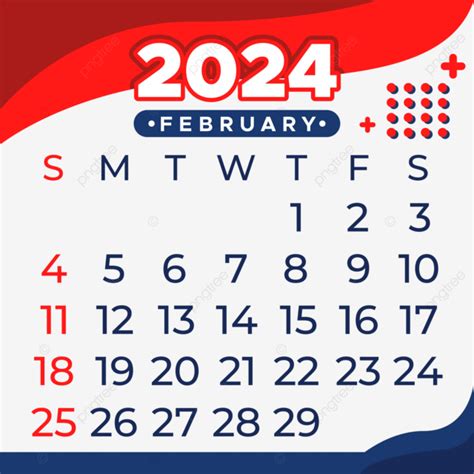 February 2024 Calendar Design Vector February 2024 February 2024