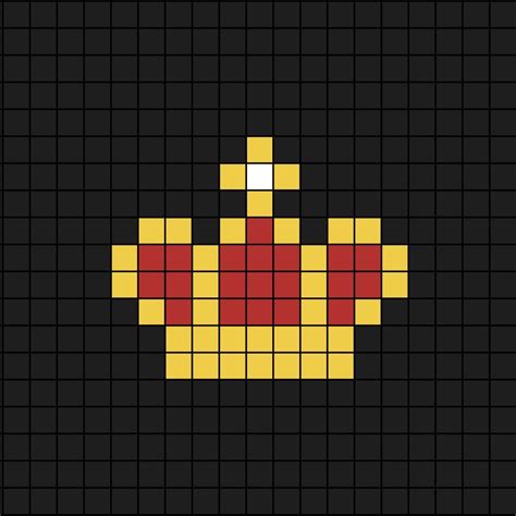 A Small Pixel Art Template Of The Royals Crown Red And Gold By Happy