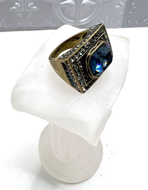 Heidi Daus Large Center Emerald Cut Blue Sapphire Cry Gem