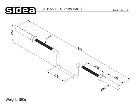 9011 2 Seal Row Barbell Sidea Fitness Company International