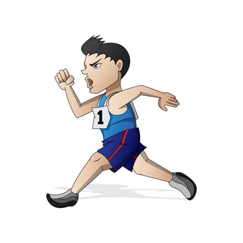 Runner Athlete Running Mascot Cartoon Vector Art At Vecteezy