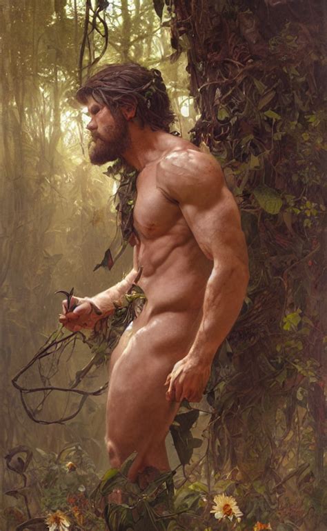 Krea Ai God Of The Forest Rugged Handsome Male Detaile