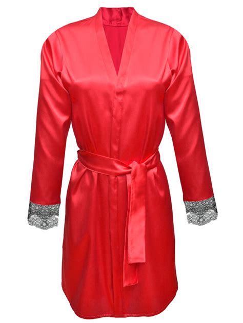 DKaren Lingerie Szlafrok Gina Czerwony Modivo Pl