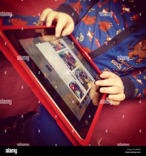 Child Using Tablet Stock Photo Alamy