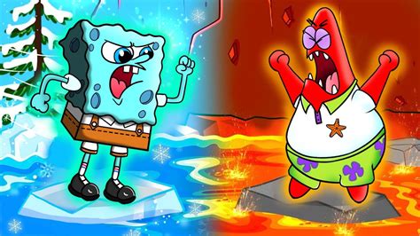 Hot Vs Cold Challenge Cold Spongebob Vs Hot Patrick Spongebob Life Animation Youtube